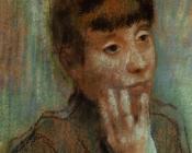 埃德加 德加 : Portrait of a Woman Wearing a Green Blouse